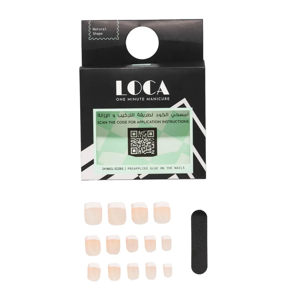 LOCA Press On Nails Natural Shape - French 20 (24 pcs) thumbnail 1