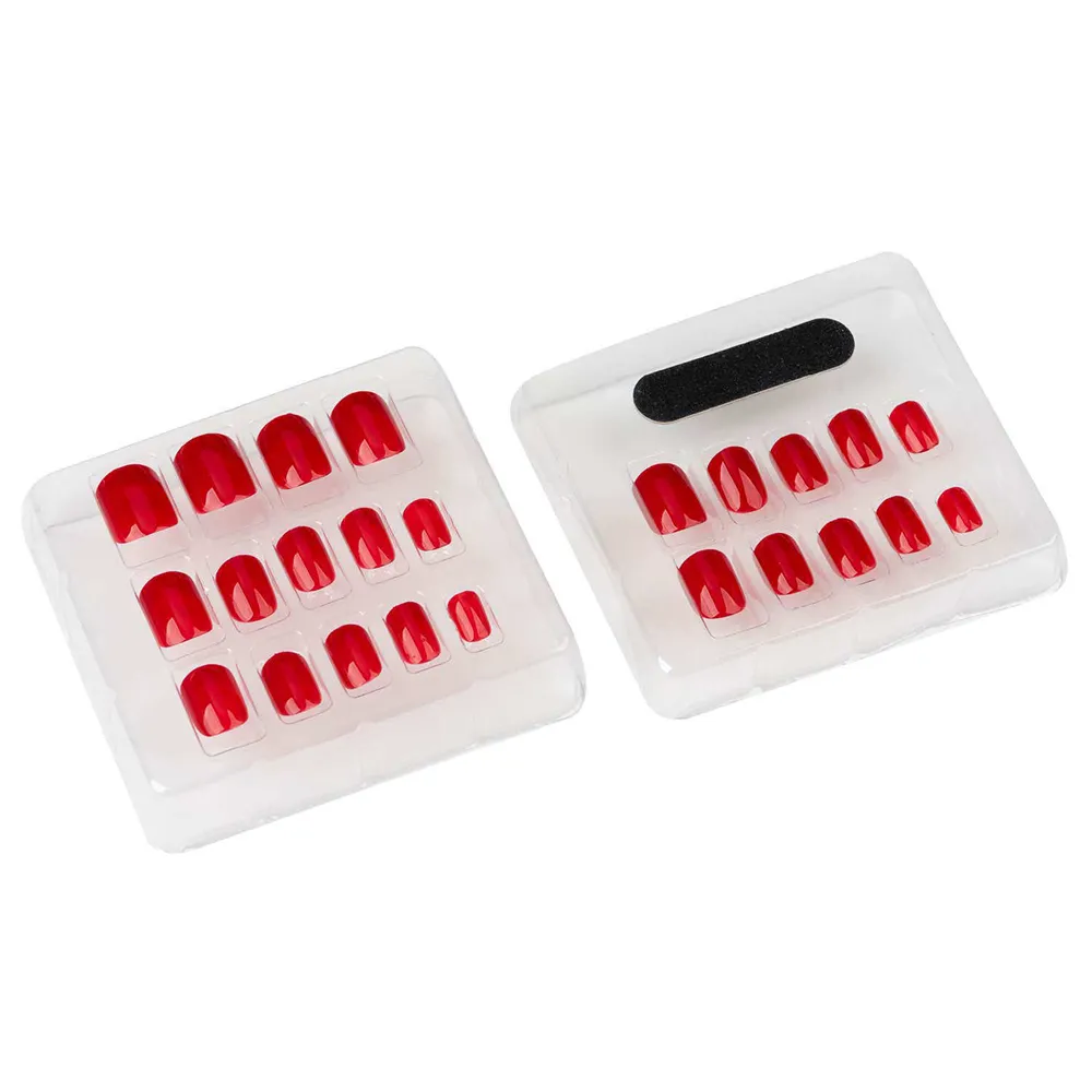 LOCA Press On Nails Natural Shape - Red 8 thumbnail 1