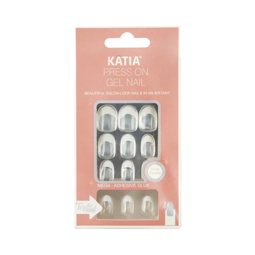 KATIA Press On Gel Nail Oval - French 30 (12 pcs) thumbnail 1