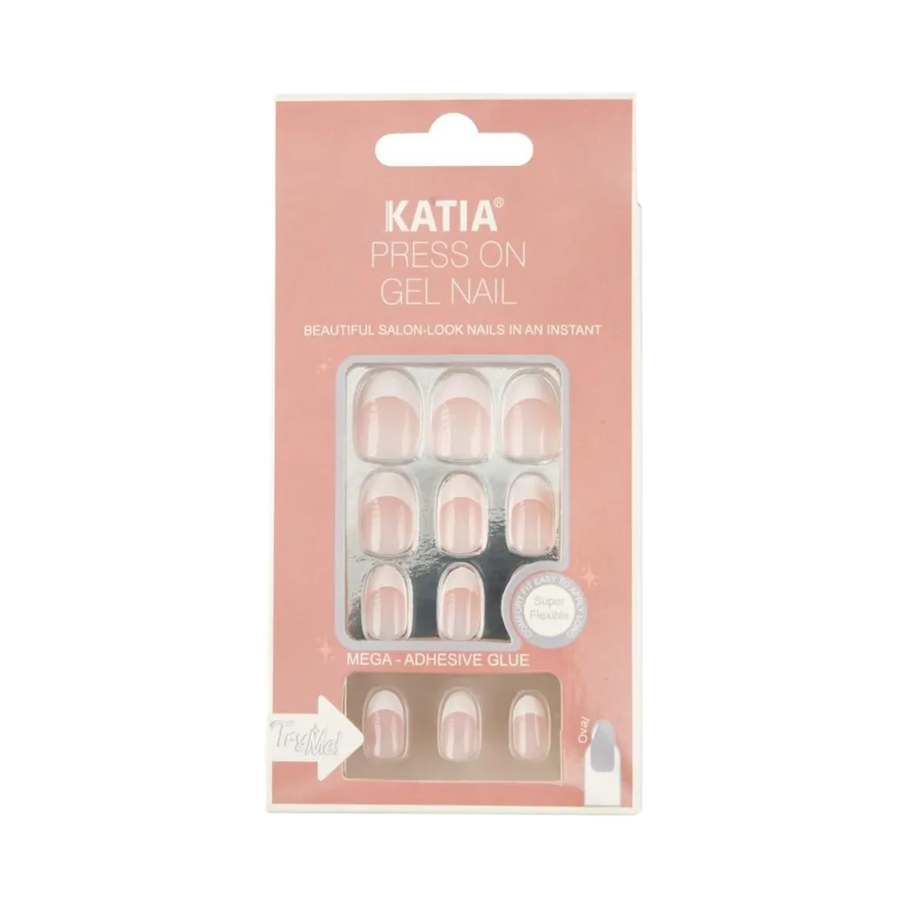 KATIA Press On Gel Nail Oval - Pinky French 29 (12 pcs) thumbnail 1