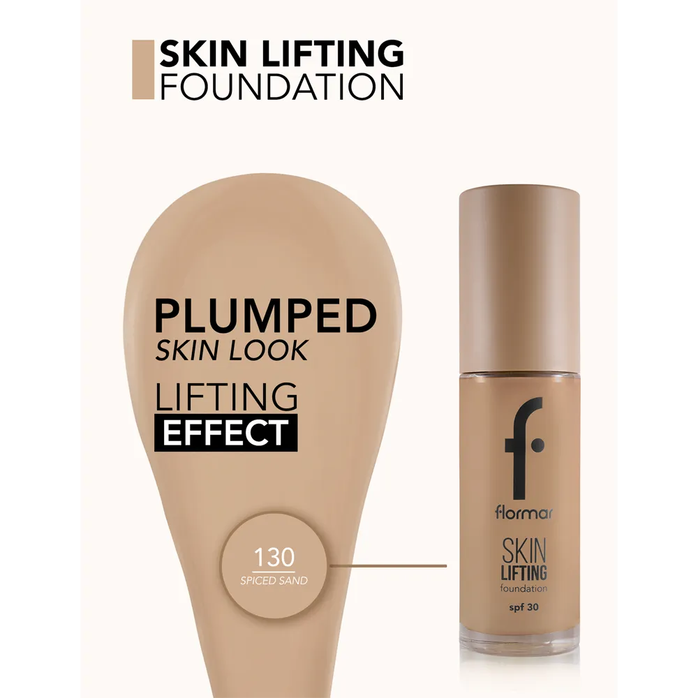 Flormar Skin Lifting Foundation SPF 30 - 130 Spiced Sand (30 ml) thumbnail 4