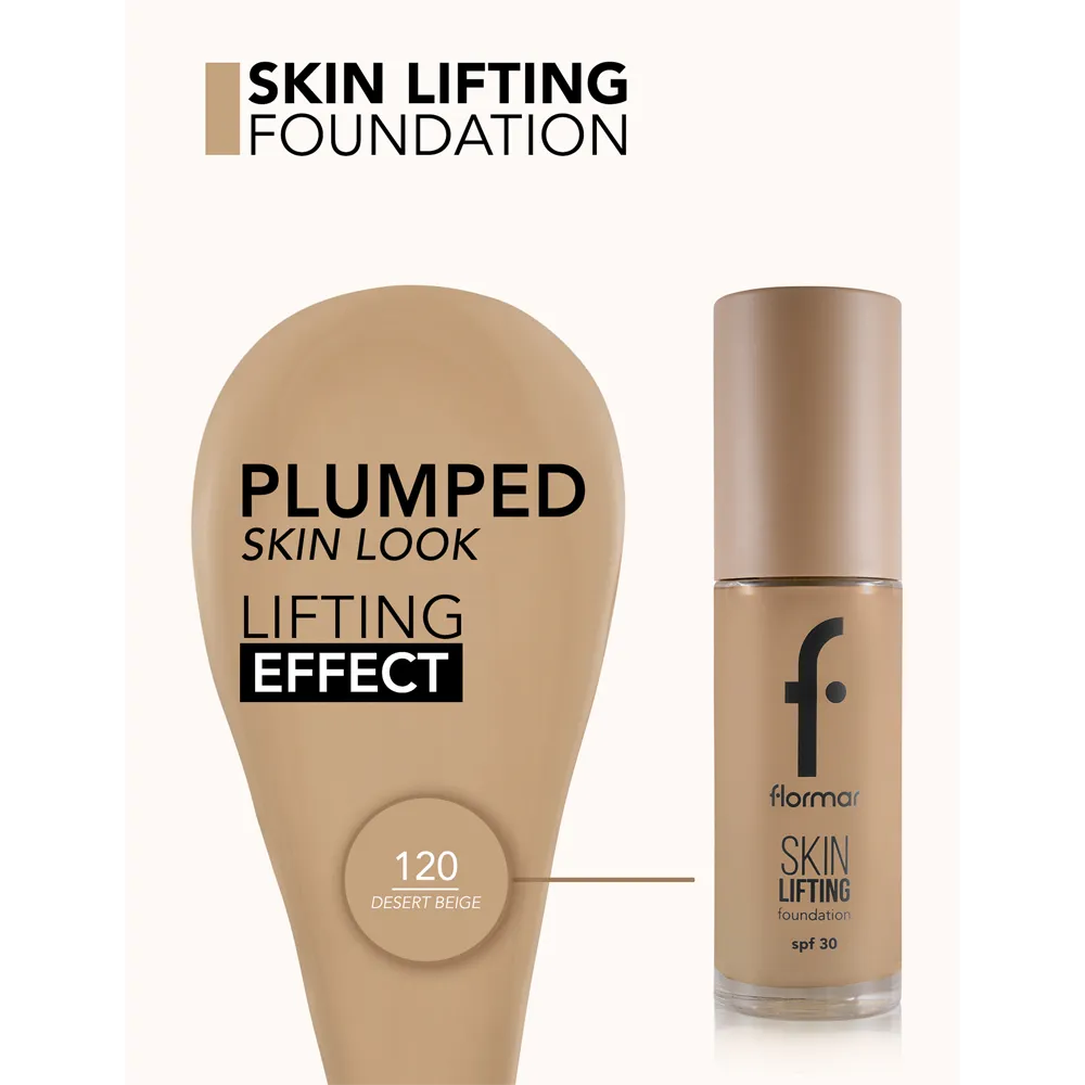 Flormar Skin Lifting Foundation SPF 30 - 120 Desert Beige (30 ml) thumbnail 4