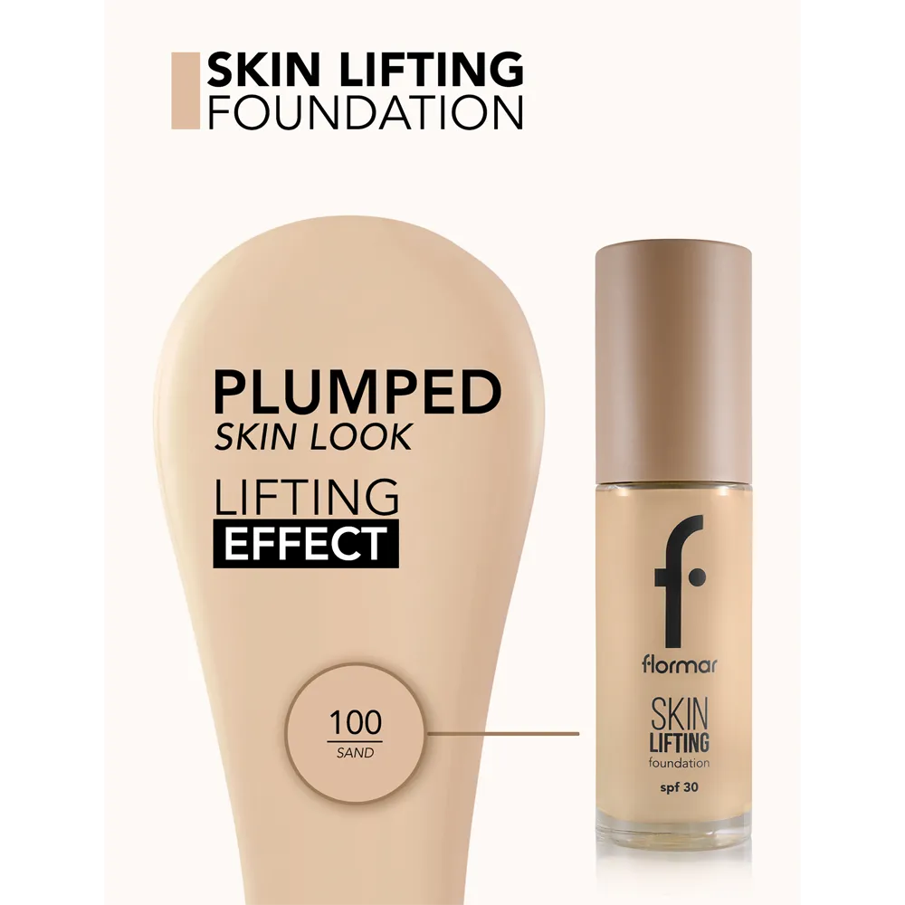 Flormar Skin Lifting Foundation SPF 30 - 100 Sand (30 ml) thumbnail 4