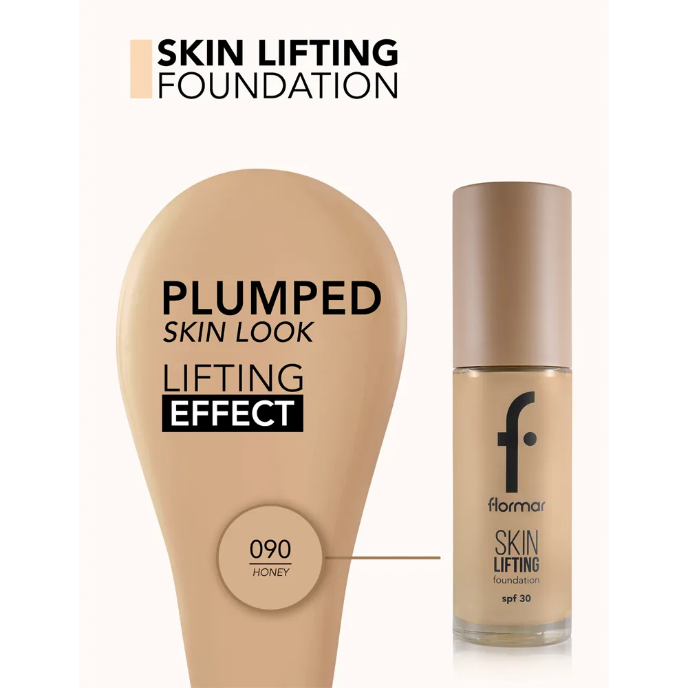 Flormar Skin Lifting Foundation SPF 30 - 090 Honey (30 ml) thumbnail 4