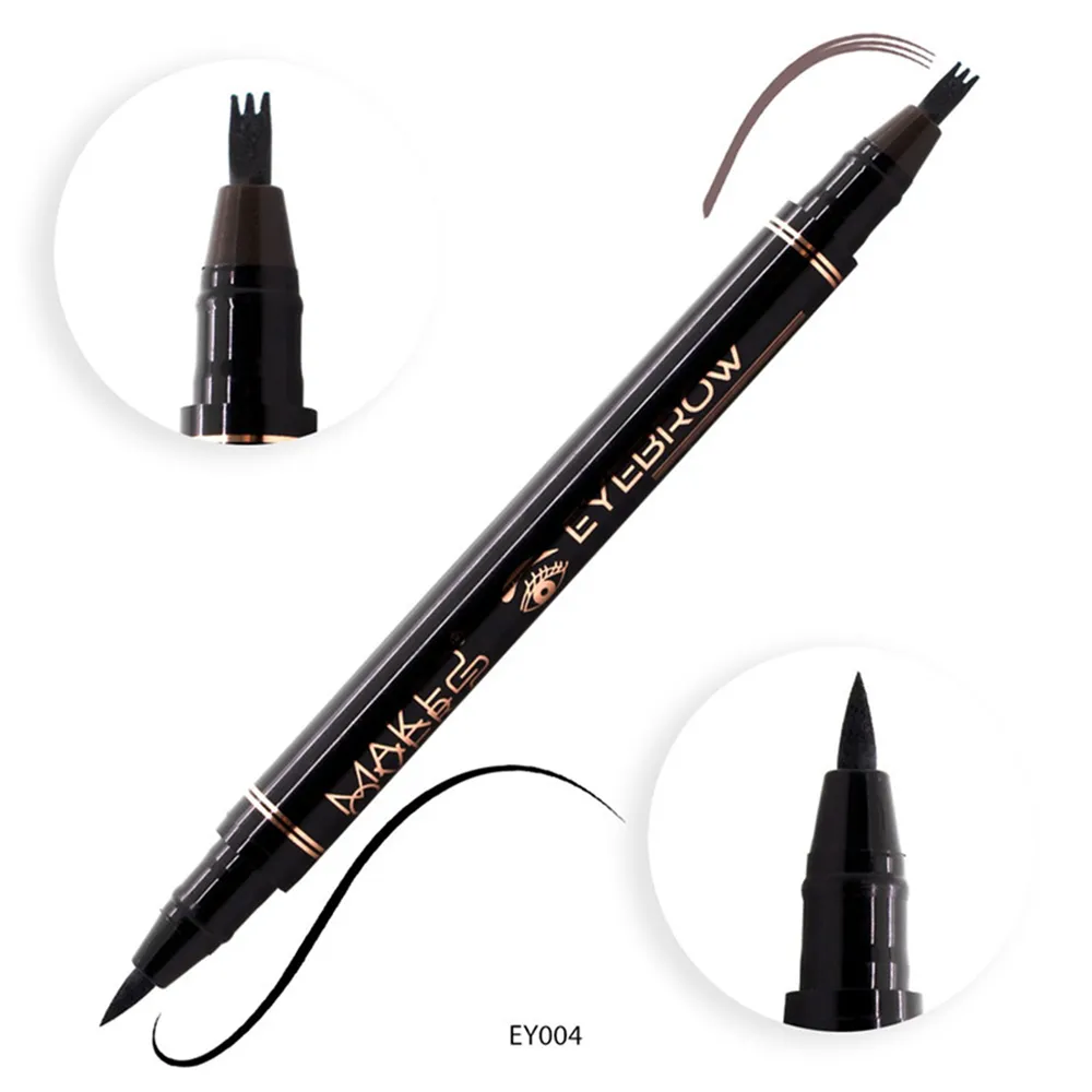 Make Over 22 Double-ended Eyebrow and Eye Pencil - EY004 Black/Medium Brown thumbnail 2