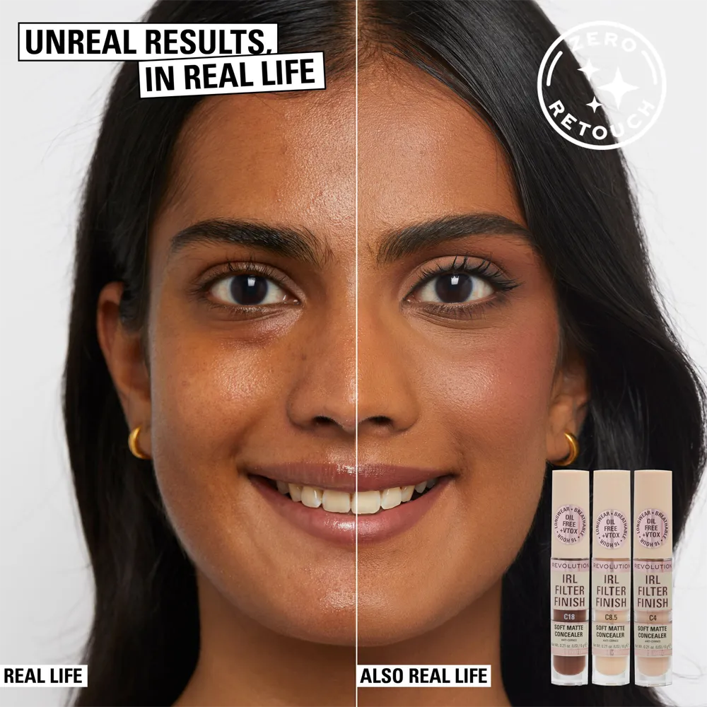 Makeup Revolution IRL Filter 16H Hydrating Full Coverage Concealer - C10 (6 g) thumbnail 4