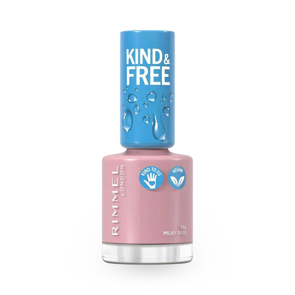 Rimmel London Kind & Free Clean Plant Based Nail Polish - 154 Milky Bare (8 ml) thumbnail 1