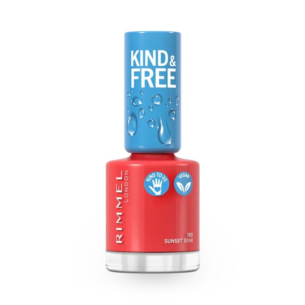 Rimmel London Kind & Free Clean Plant Based Nail Polish - 155 Sunset Soar (8 ml) thumbnail 1