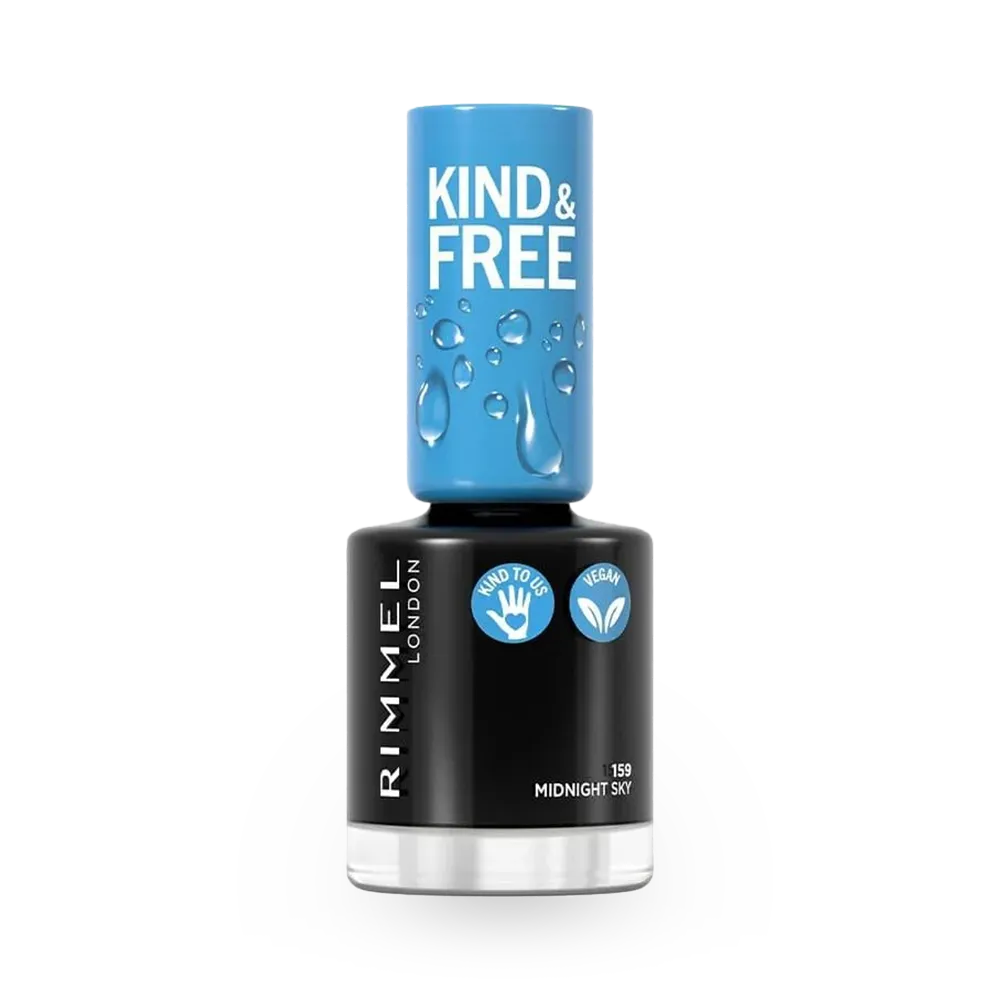 Rimmel London Kind & Free Clean Plant Based Nail Polish - 159 Midnight Sky (8 ml) thumbnail 1
