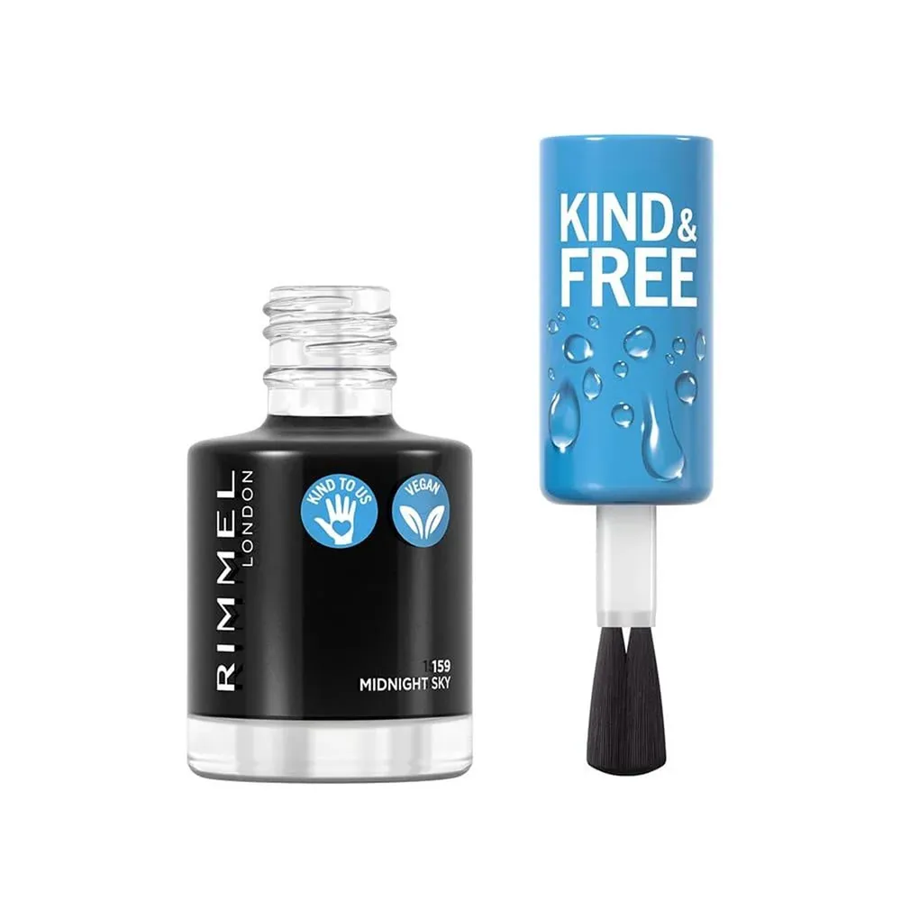 Rimmel London Kind & Free Clean Plant Based Nail Polish - 159 Midnight Sky (8 ml) thumbnail 2