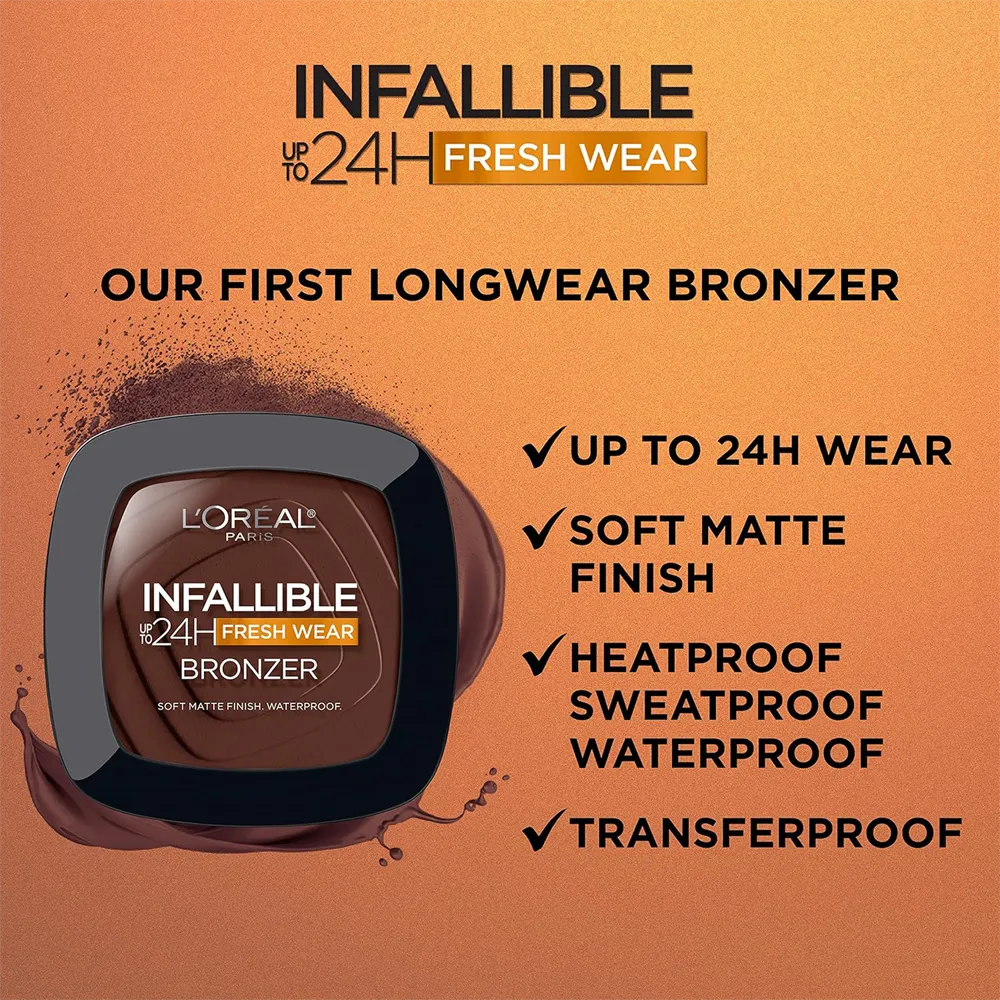 L’Oréal Paris Infallible 24H Fresh Wear Soft Matte Bronzer - 400 Tan thumbnail 4