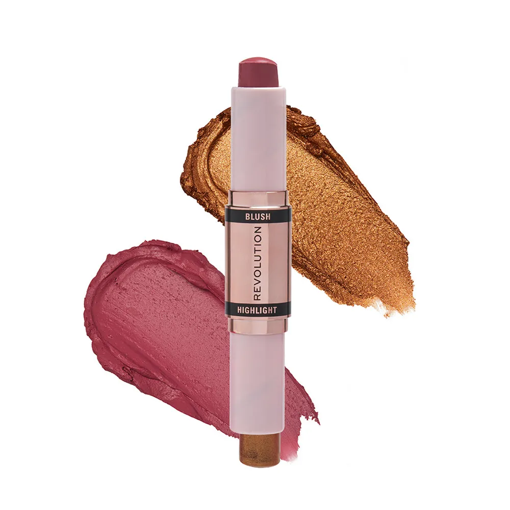 Makeup Revolution Blush & Highlight Stick - Flushing-Pink thumbnail 2