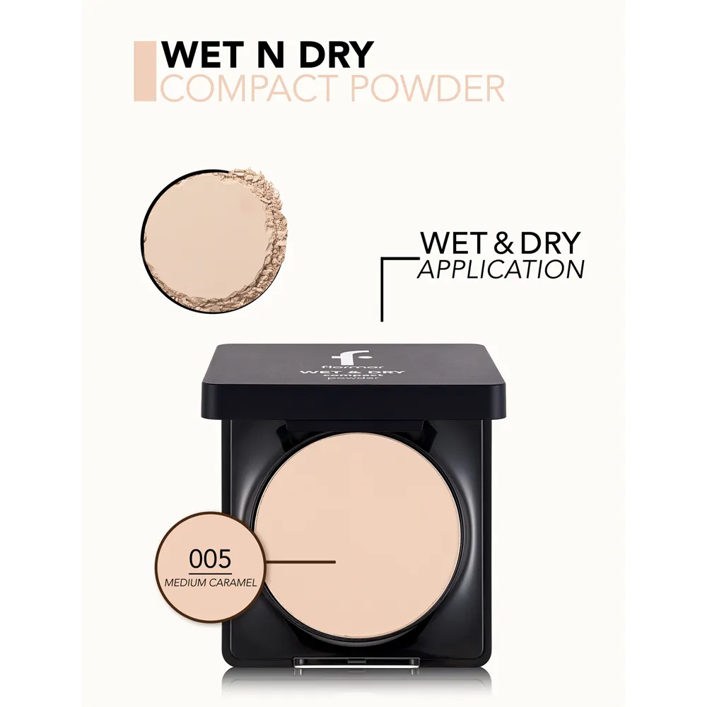 Flormar Wet & Dry Compact Powder - 005 Medium Caramel thumbnail 4