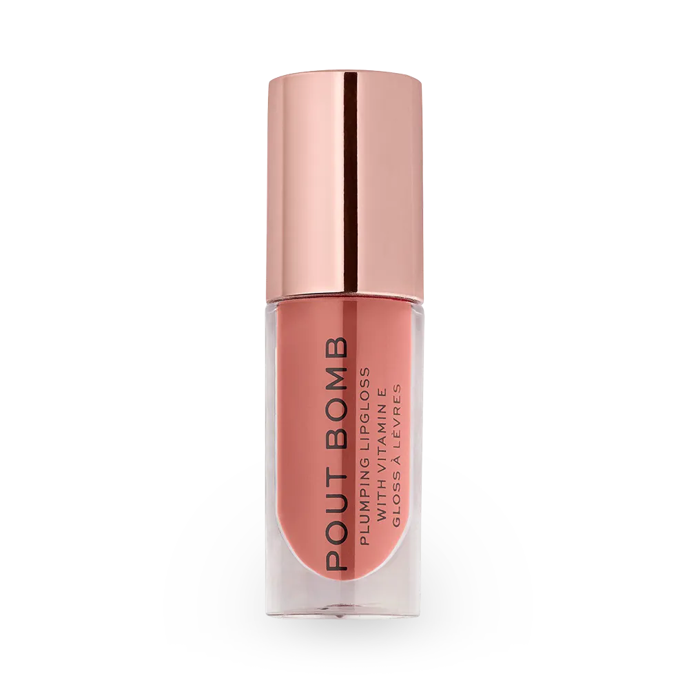 Makeup Revolution Pout Bomb Plumping Gloss - Kiss Nude thumbnail 1