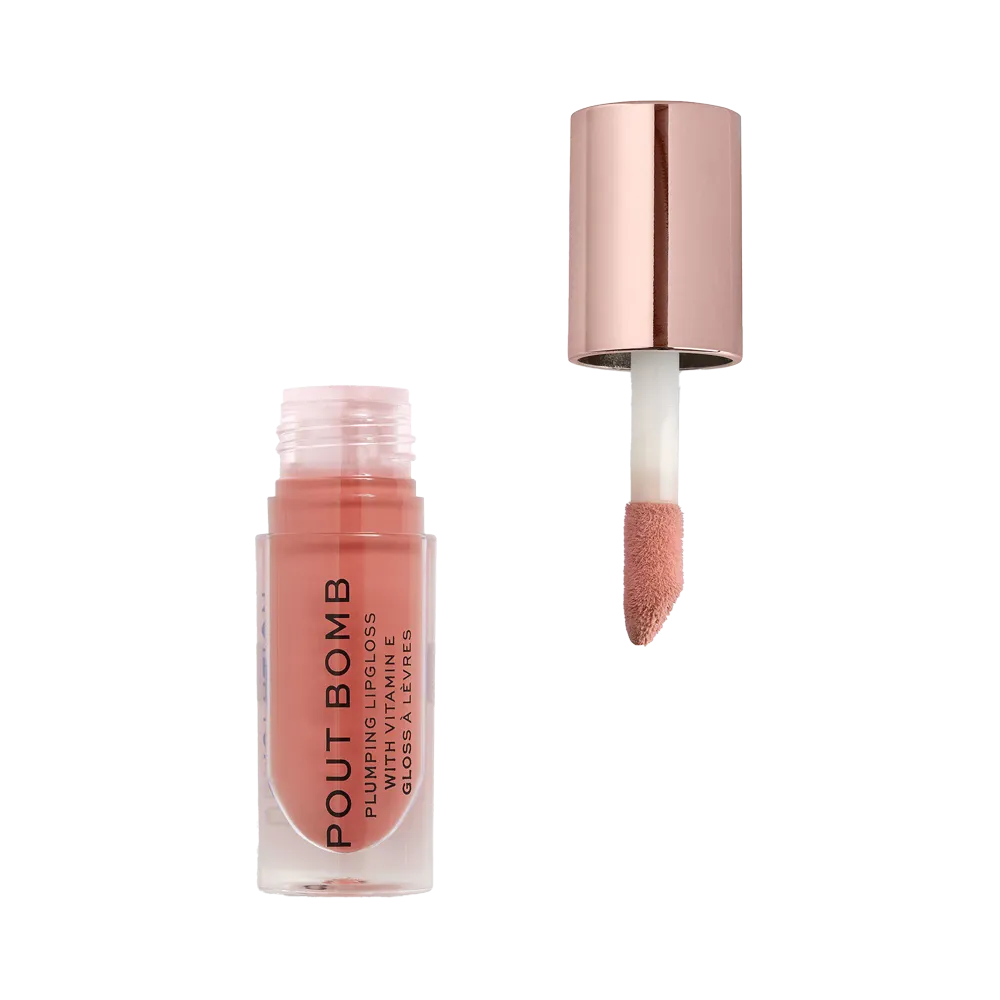 Makeup Revolution Pout Bomb Plumping Gloss - Kiss Nude thumbnail 2