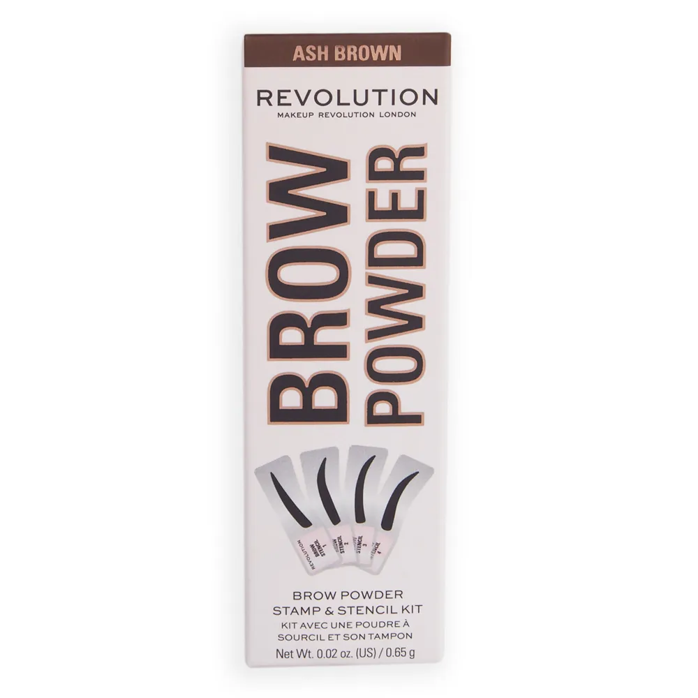 Makeup Revolution Brow Powder Stamp & Stencil Kit - Dark Brown thumbnail 2