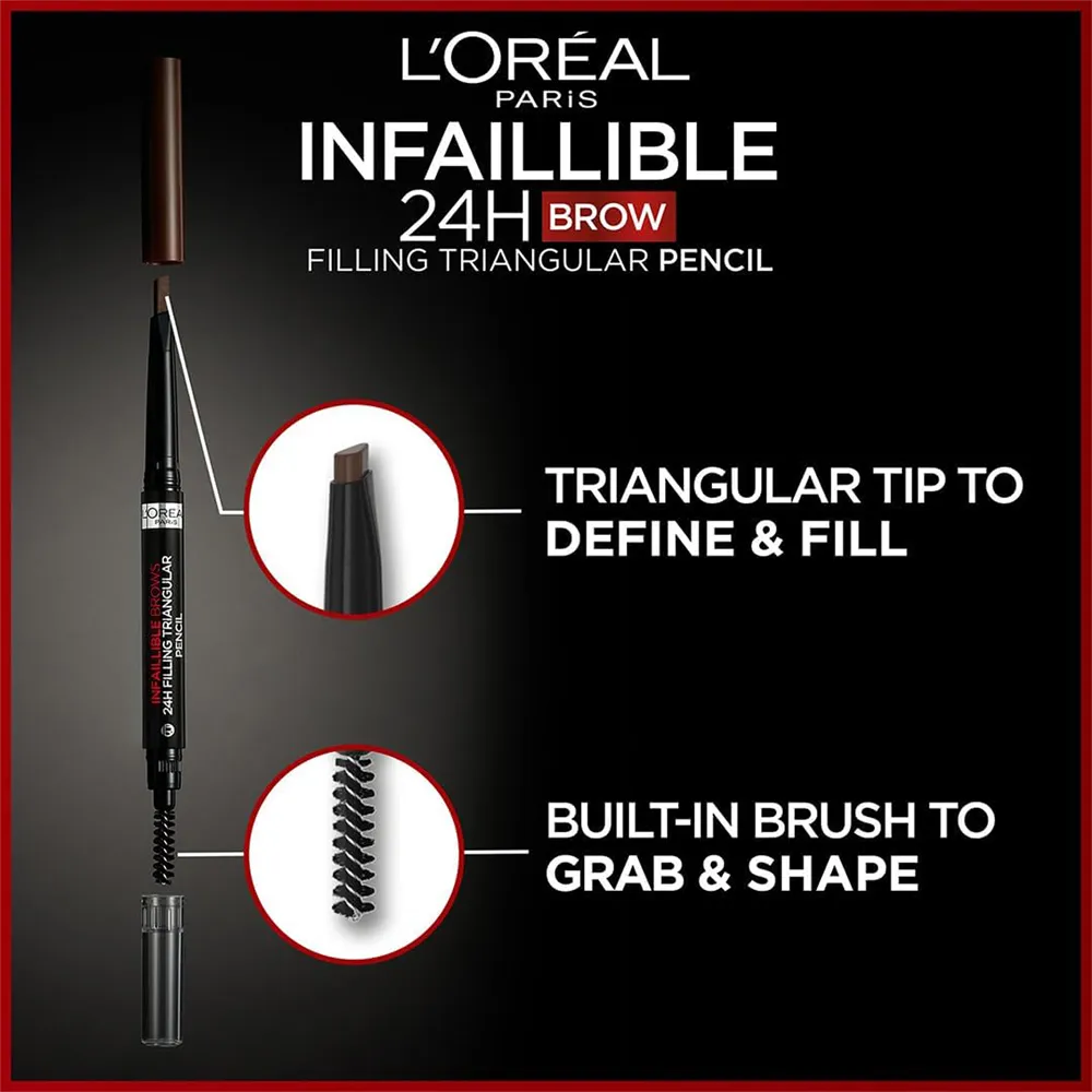 Loreal Infallible Brows 4H Filling Triangular Pencil - 03 Dark Brunette thumbnail 2