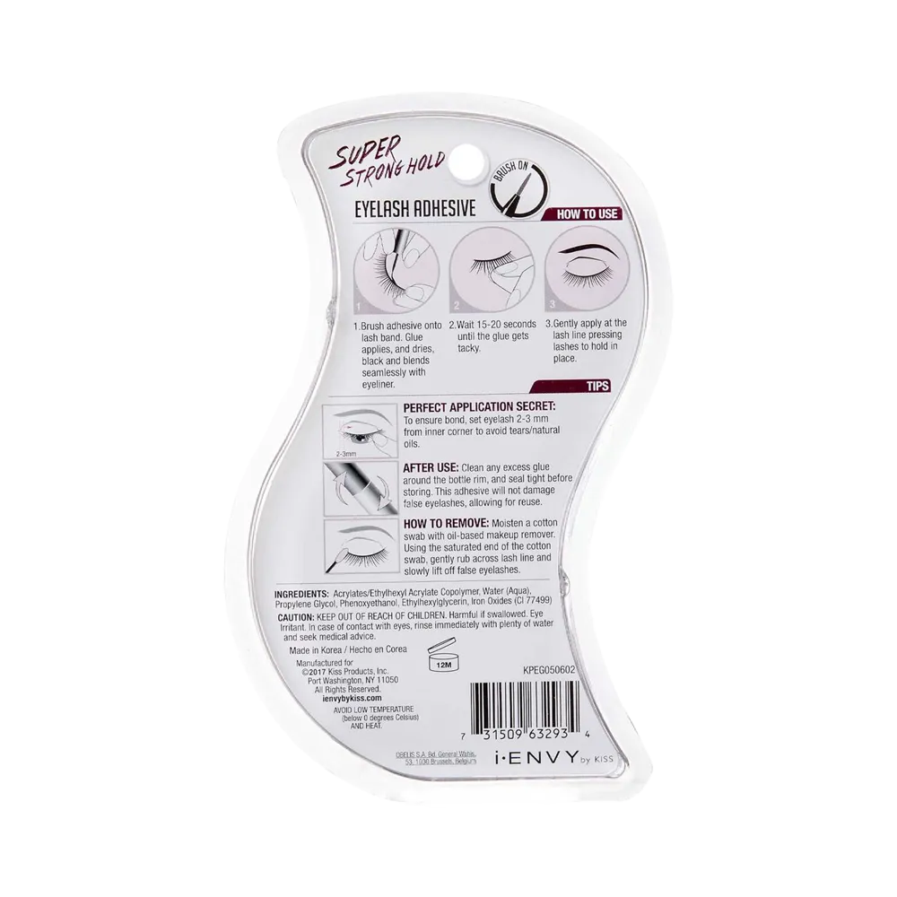 Kiss i-Envy Super Strong Hold Waterproof Strip Lash Glue - KPEG05 Black thumbnail 4