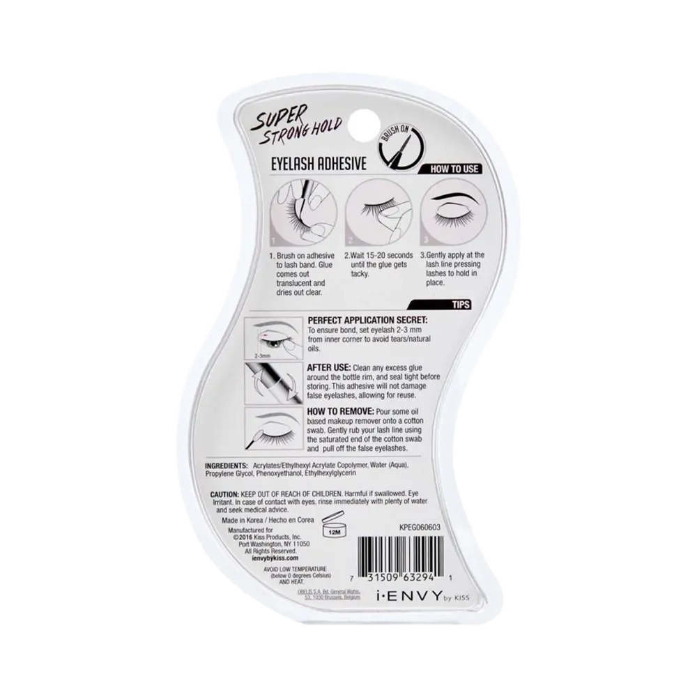 Kiss i-Envy Super Strong Hold Waterproof Strip Lash Glue - KPEG06 Clear thumbnail 3