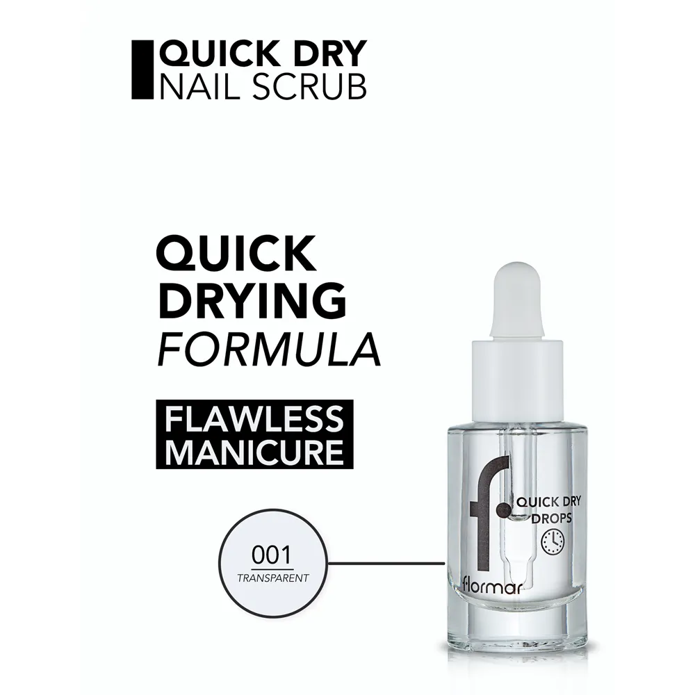 Flormar Quick Dry Drops - 001 Transparent, 8ml thumbnail 2
