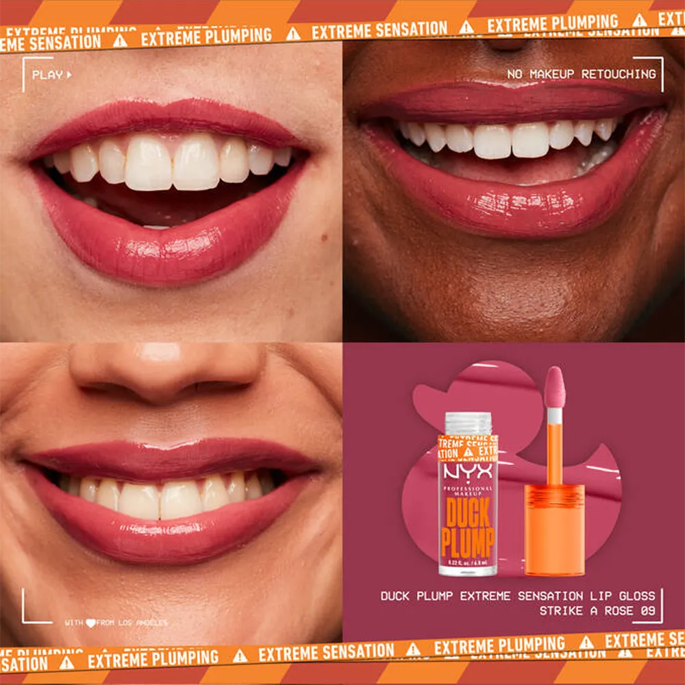 NYX Professional Makeup Duck Plump High Pigment Plumping Lip Gloss - 09 Strike A Rose (7 ml) thumbnail 3