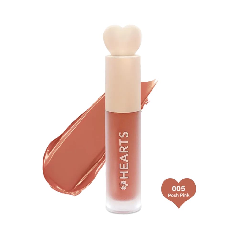 Hearts Liquid Matte Lipstick, 005 Posh Pink - 6 ml thumbnail 1