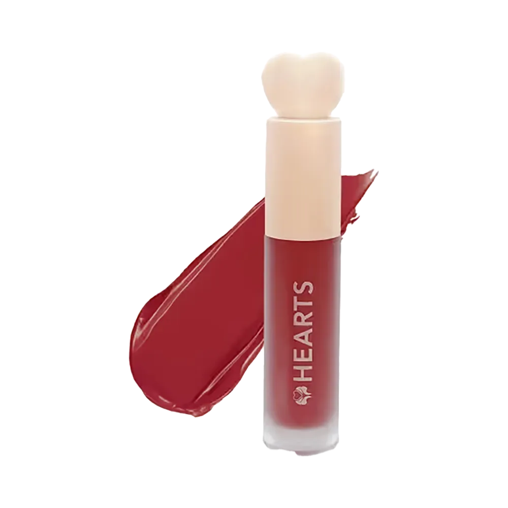 Hearts Liquid Matte Lipstick,  008 Daring Red - 6 ml thumbnail 1