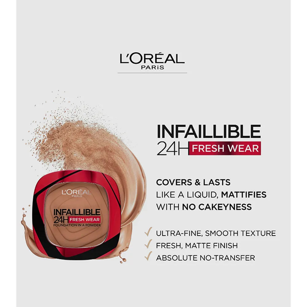 L’Oréal Paris Infallible Up to 24H Fresh Wear Foundation In A Powder - 130 True Beige (9 g) thumbnail 4