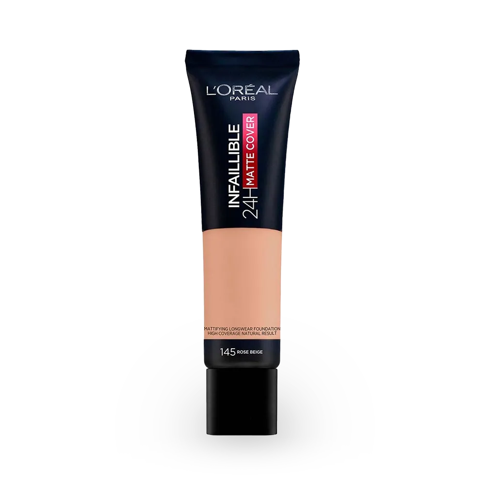 L’Oréal Paris Infallible 24H Matte Cover Foundation - 145 Rose Beige (30 ml) thumbnail 1