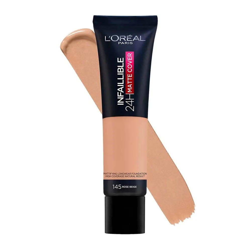 L’Oréal Paris Infallible 24H Matte Cover Foundation - 145 Rose Beige (30 ml) thumbnail 2