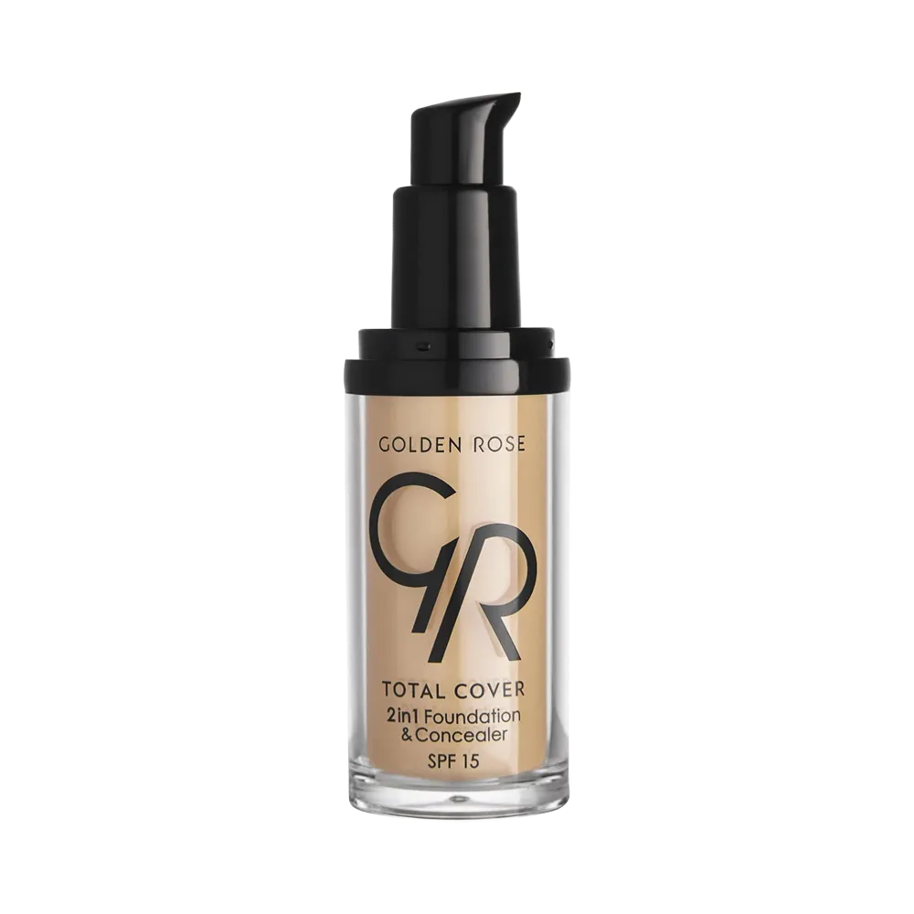 Golden Rose Total Cover 2 in 1 Foundation & Concealer SPF 15 - 05 Cool Sand (30 ml) thumbnail 2