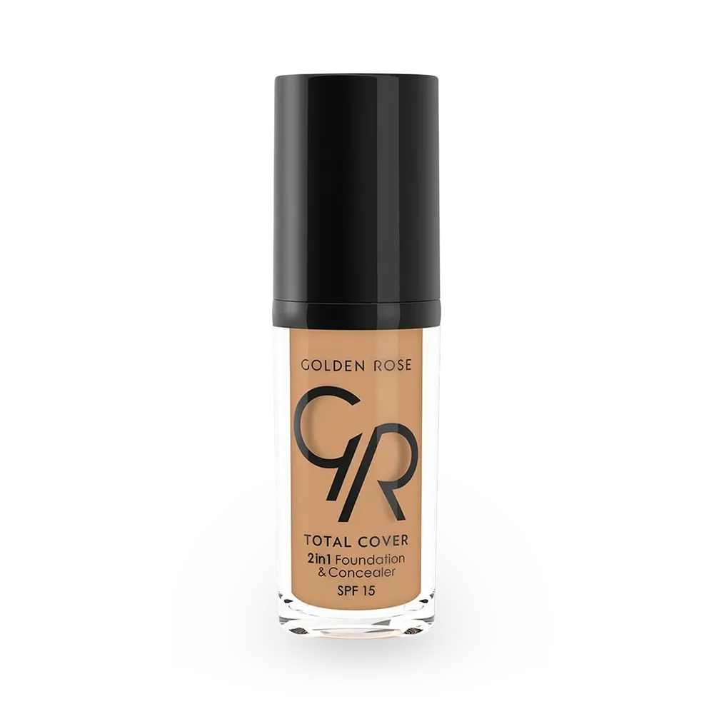 Golden Rose Total Cover 2 in 1 Foundation & Concealer SPF 15 - 17 Golden Beige (30 ml) thumbnail 1