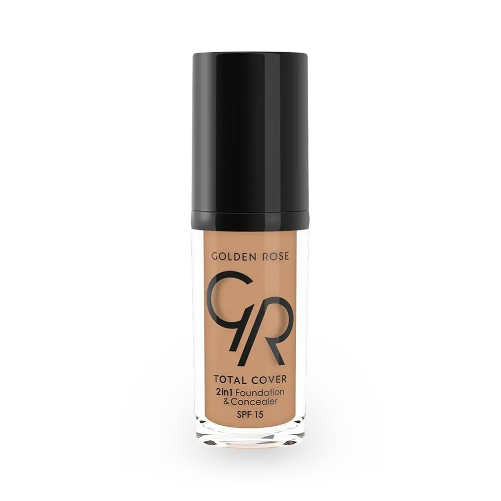 Golden Rose Total Cover 2 in 1 Foundation & Concealer SPF 15 - 20 Tan (30 ml) thumbnail 1