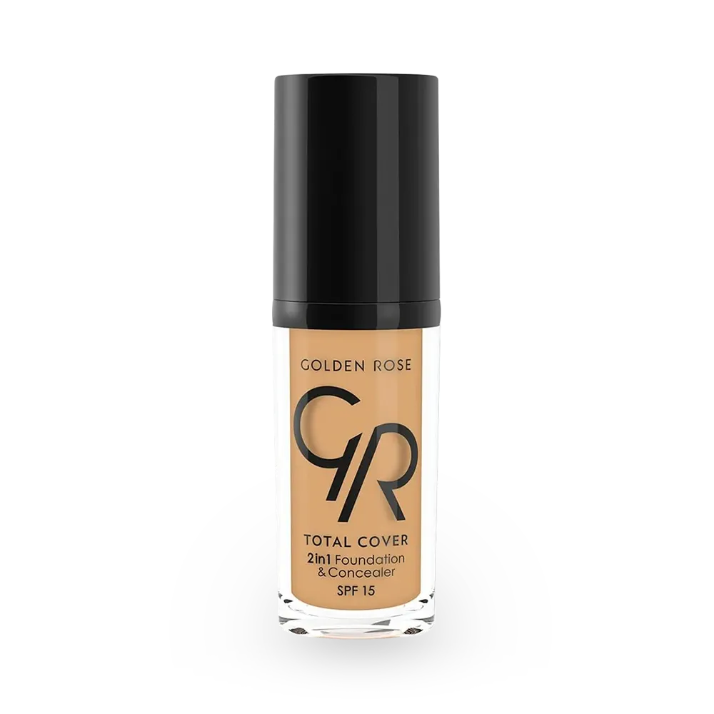 Golden Rose Total Cover 2 in 1 Foundation & Concealer SPF 15 - 14 Honey (30 ml) thumbnail 1