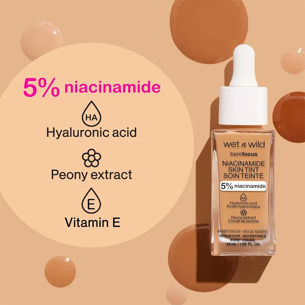 Wet N Wild Bare Focus Niacinamide Skin Tint - Light Medium Sand (32 ml) thumbnail 4
