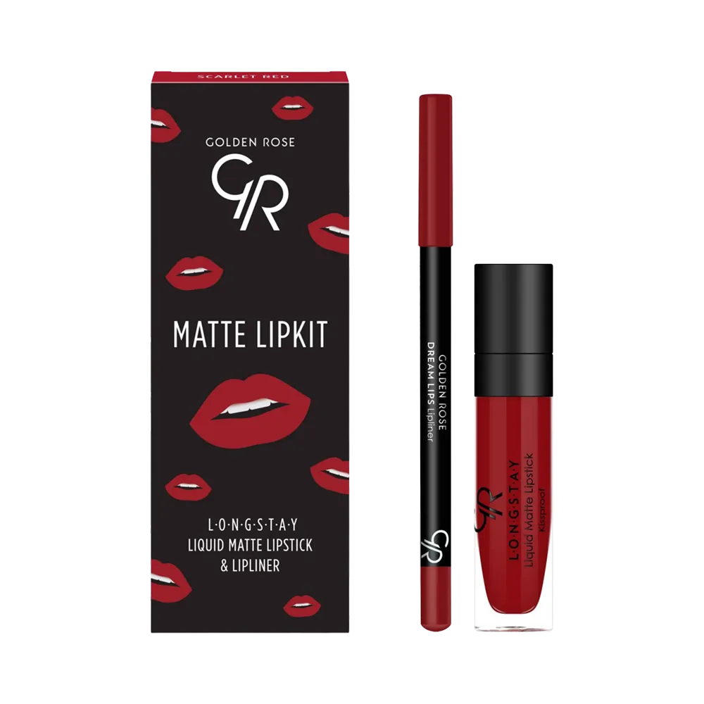 Golden Rose Matte Lip Kit - Scarlet Red thumbnail 2
