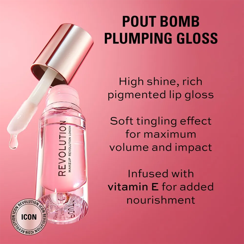 Makeup Revolution Pout Bomb Maxi Plump Lip Gloss - Glaze thumbnail 4