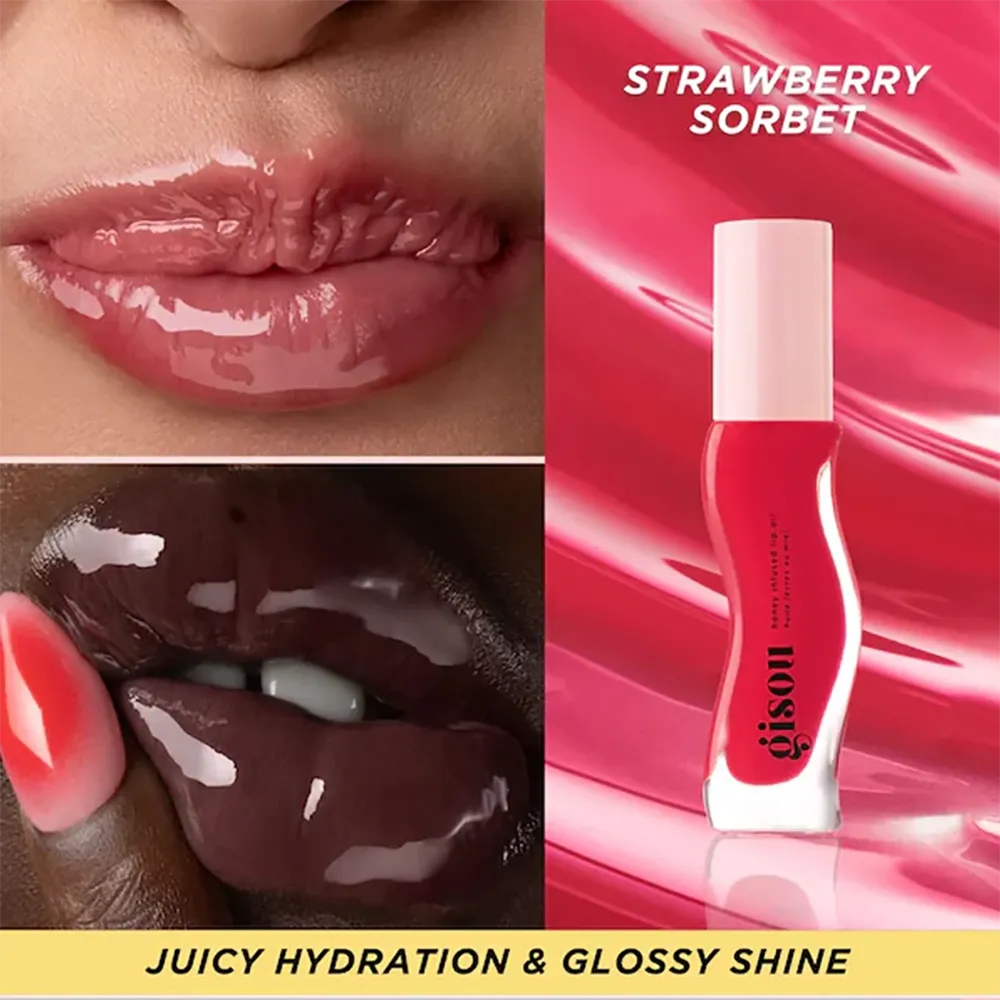 Gisou Honey Infused Lip Oil - Strawberry Sorbet thumbnail 3