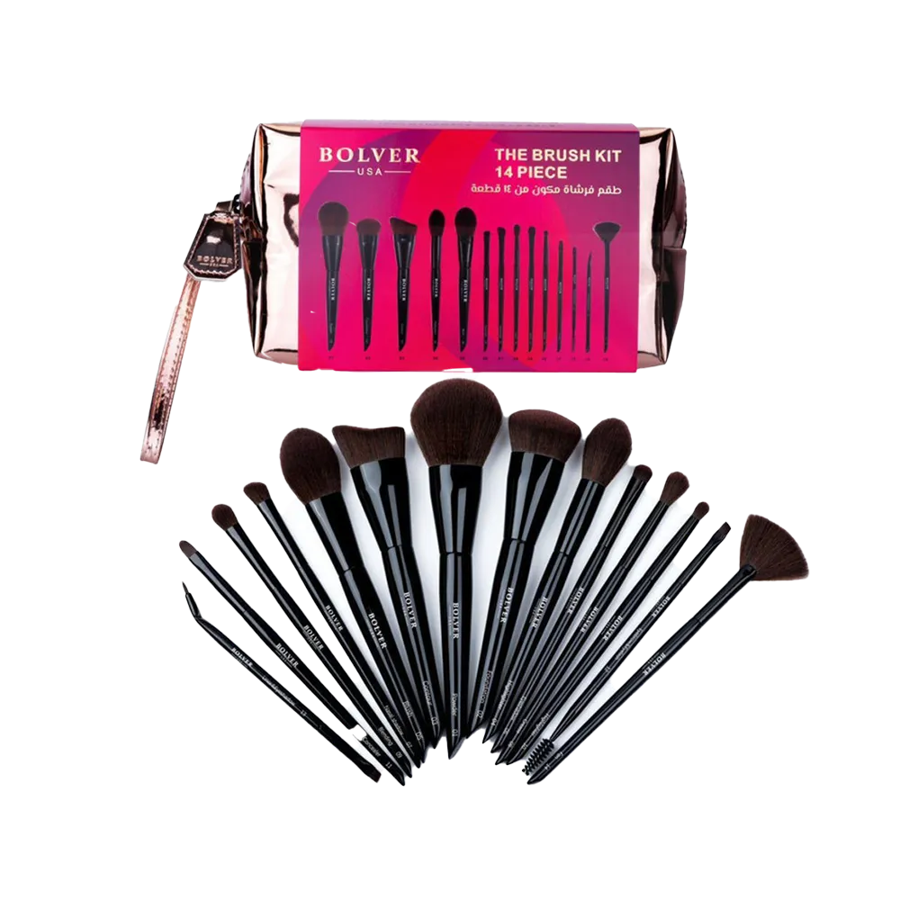 Bolver USA Makeup Brush Set With Bag - 14 Pieces thumbnail 1