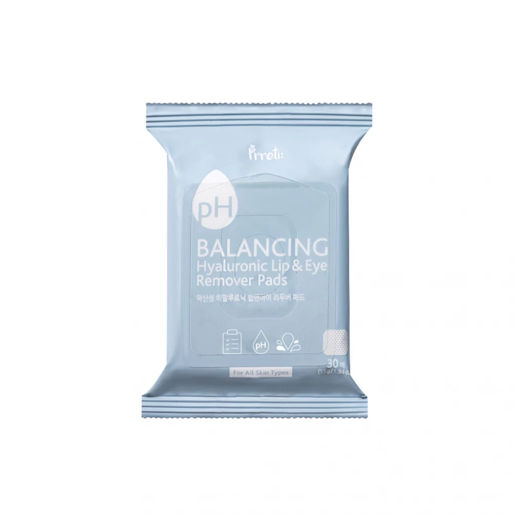 prreti pH Balancing Hyaluronic Lip & Eye Remover Pads - 30 pcs thumbnail 1