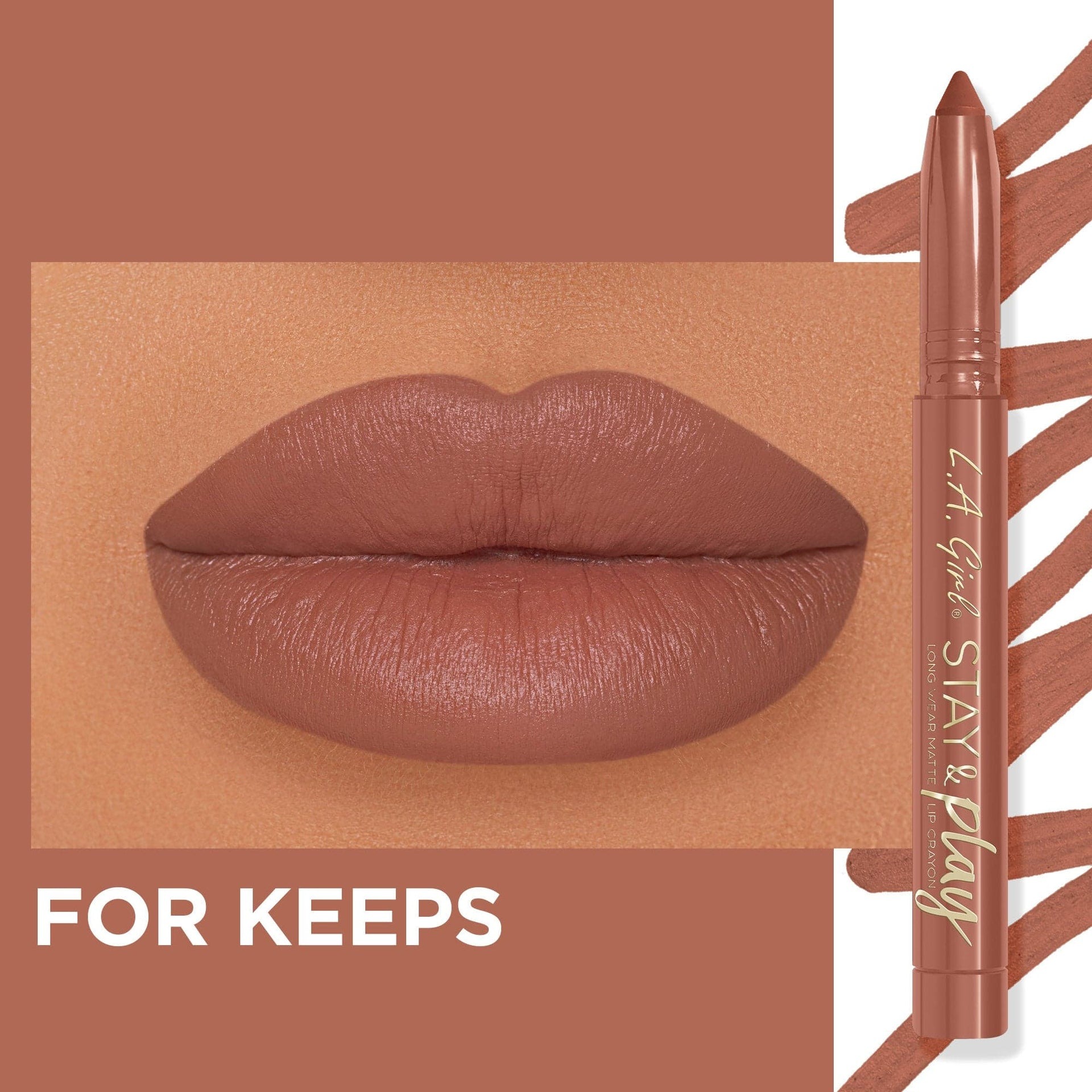 L.A.Girl Stay & Play Lip Crayon - GLC732 For Keeps thumbnail 2