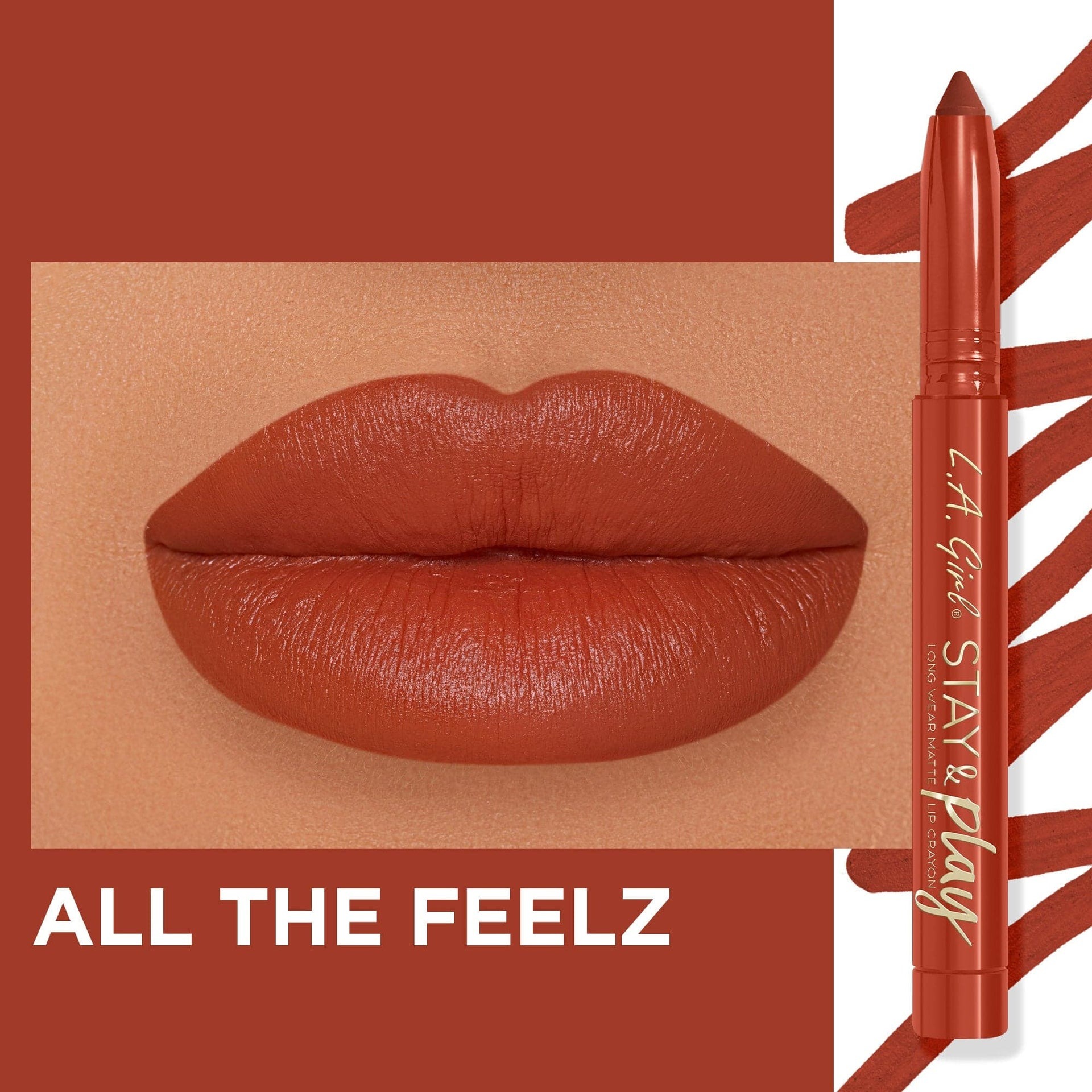 L.A.Girl Stay & Play Lip Crayon - GLC733 All the Feelz thumbnail 2