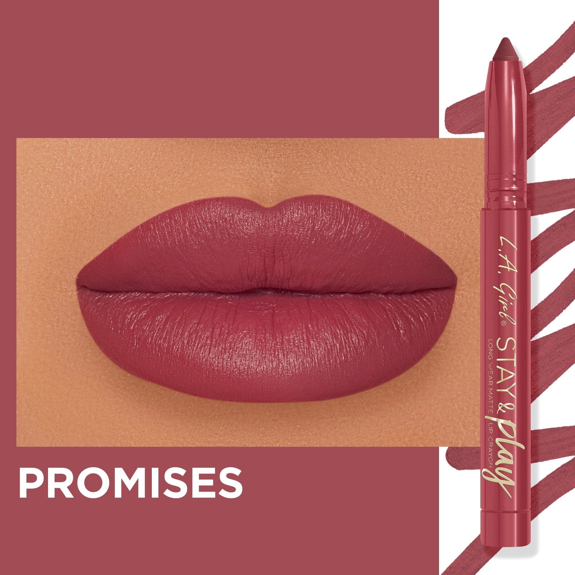 L.A.Girl Stay & Play Lip Crayon - GLC735 Promises thumbnail 2