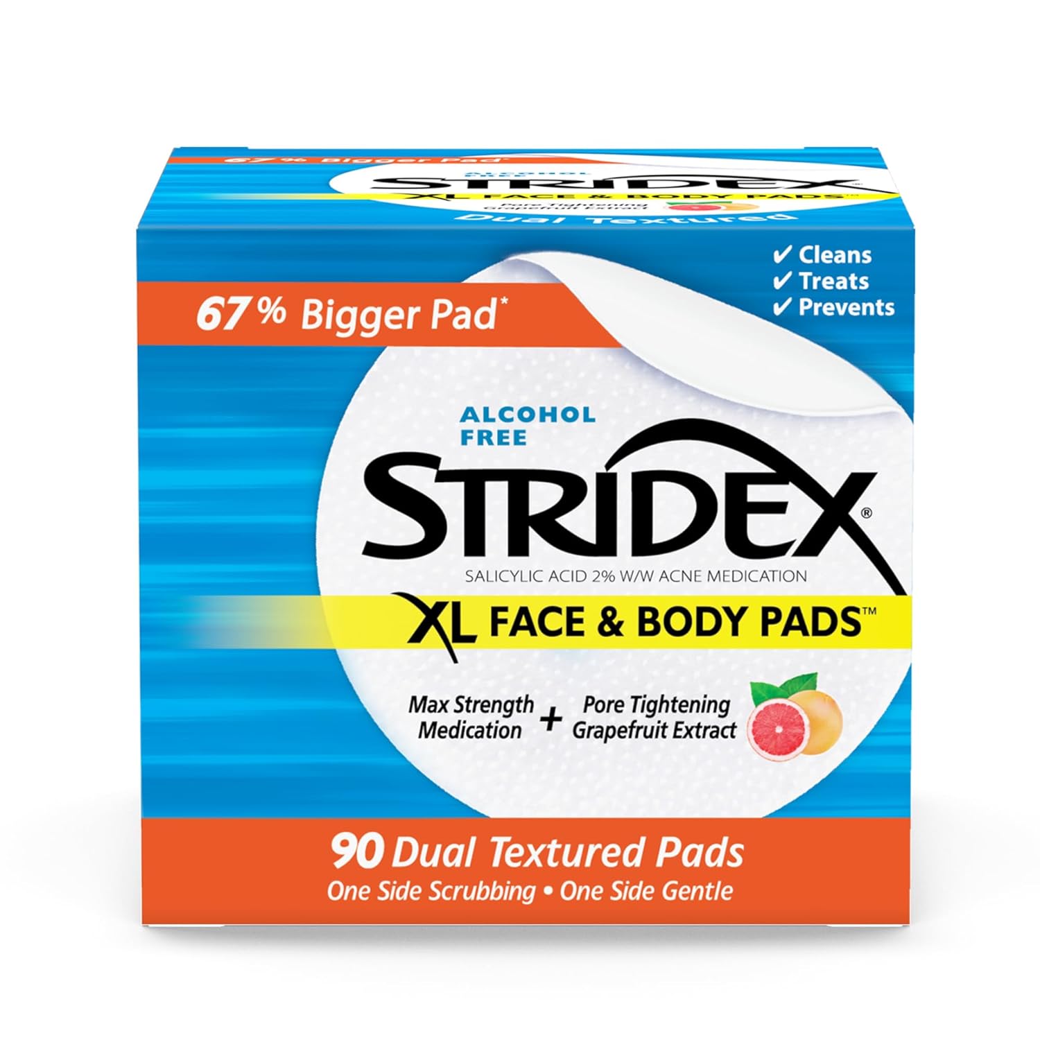 STRIDEX XL Face & Body Pads - 90 Pads thumbnail 1