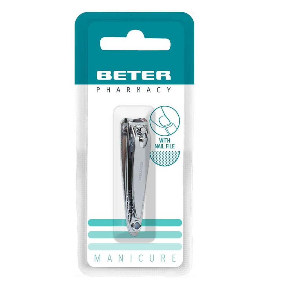 Beter Chrome Plated Manicure Clippers with Nail File 24094 thumbnail 2
