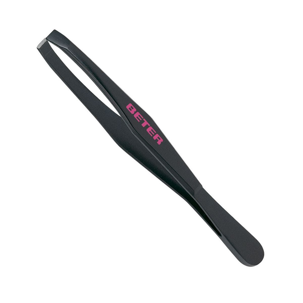 Beter Black Coated Steel Straight Tip Tweezers 24003  thumbnail 1