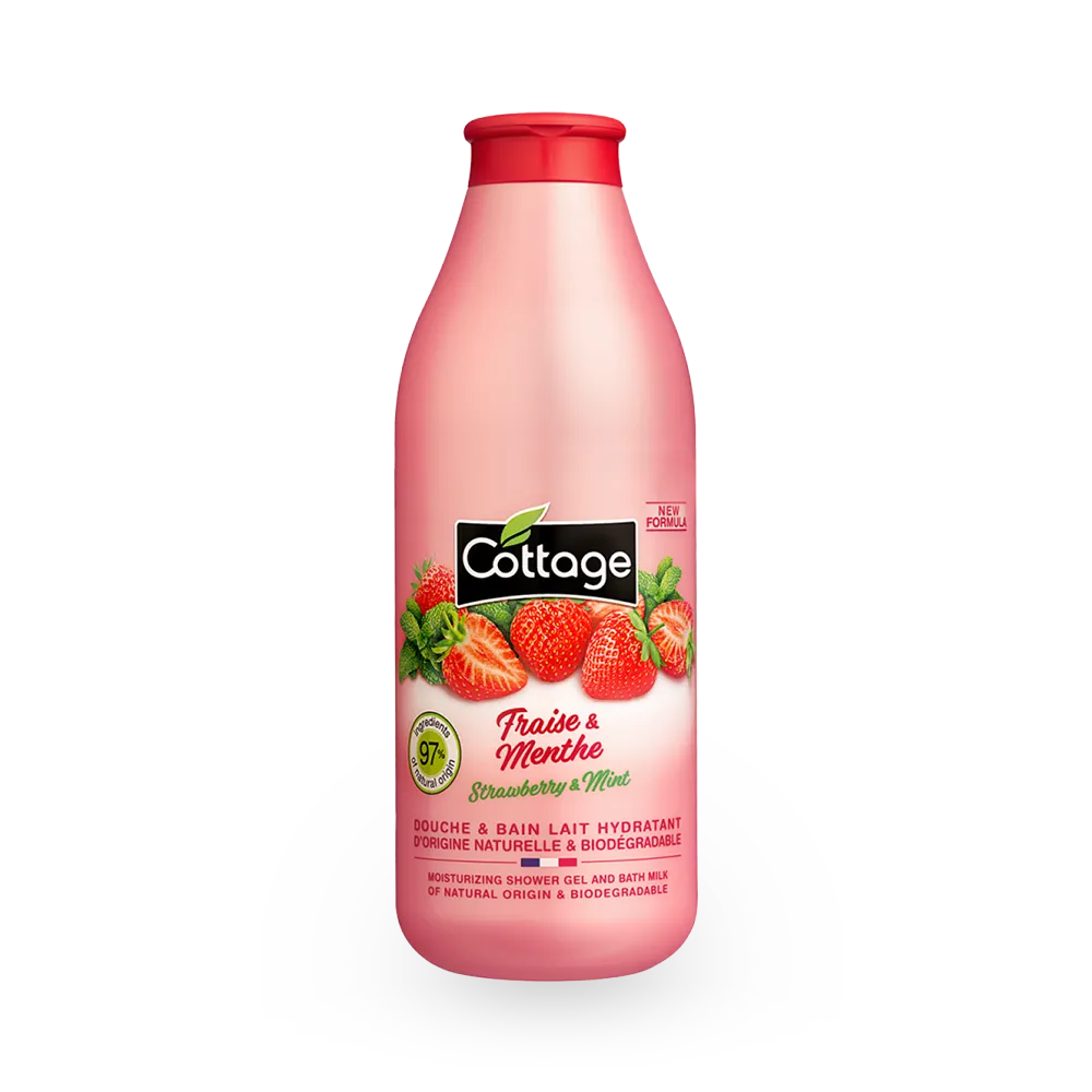 Cottage Strawberry & Mint Moisturizing Shower Gel and Bath Milk - 750 ml thumbnail 1