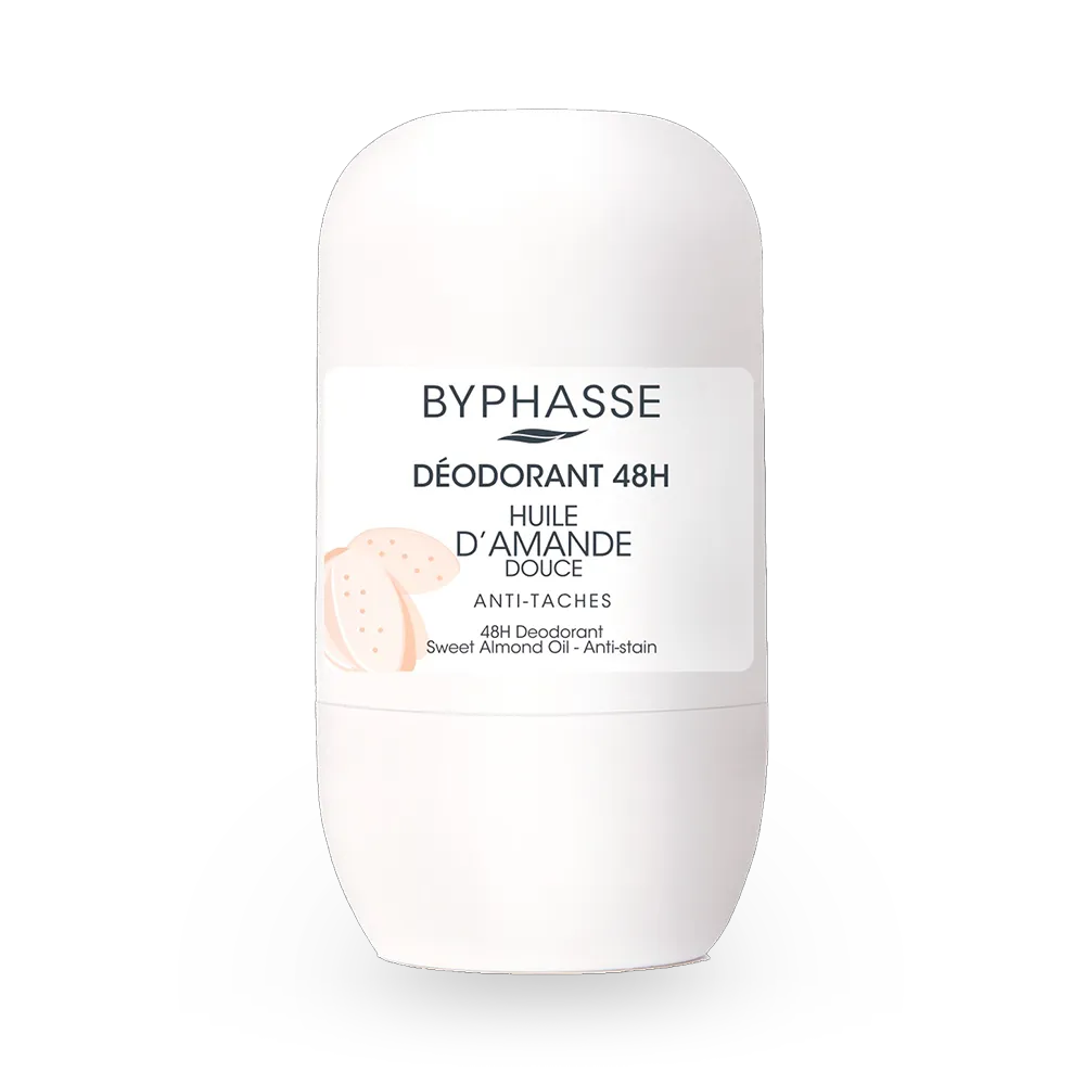 Byphasse 48H Sweet Almond Oil Deodorant Roll-On - 50 ml (50 ml) thumbnail 1