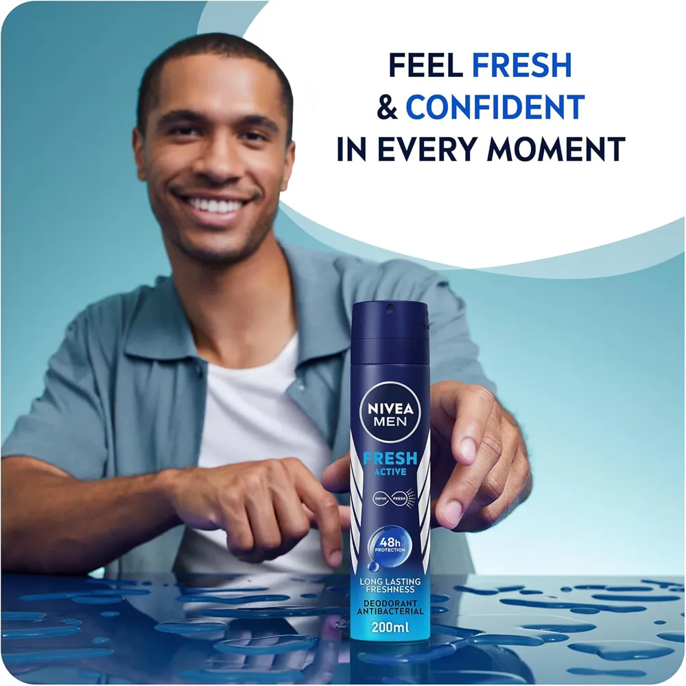 Nivea 48H Fresh Active Deodorant Spray - 200 ml thumbnail 2