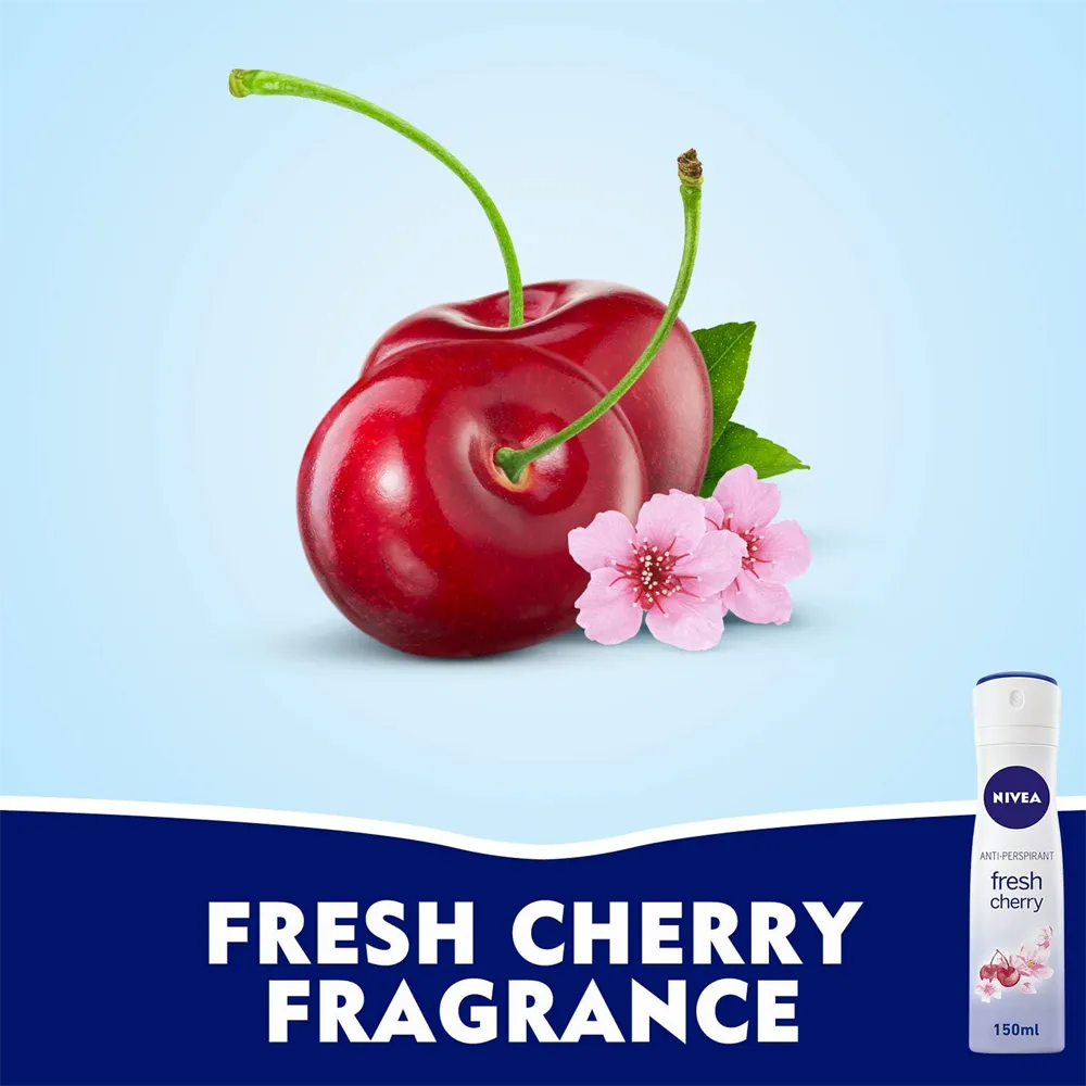 Nivea Fresh Cherry Antiperspirant Deodorant Spray - 150 ml thumbnail 3